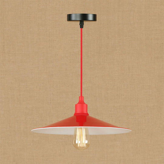 Sleek Red Metal Pendant Light for Living Room - 1 or 3-Head Swag Design