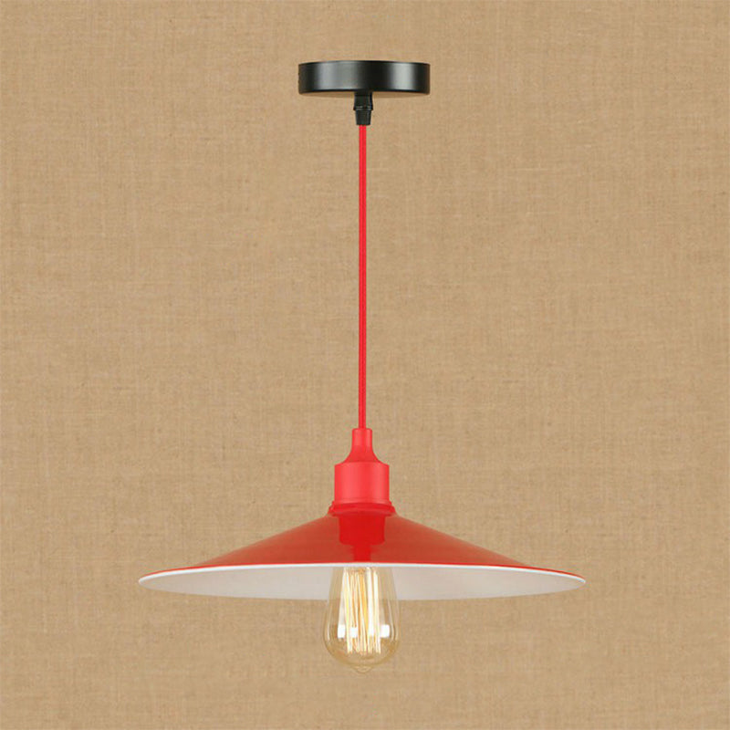 Red Metal Saucer Suspension Pendant Light For Living Room - 1/3-Head Swag Lighting Fixture 1 / A