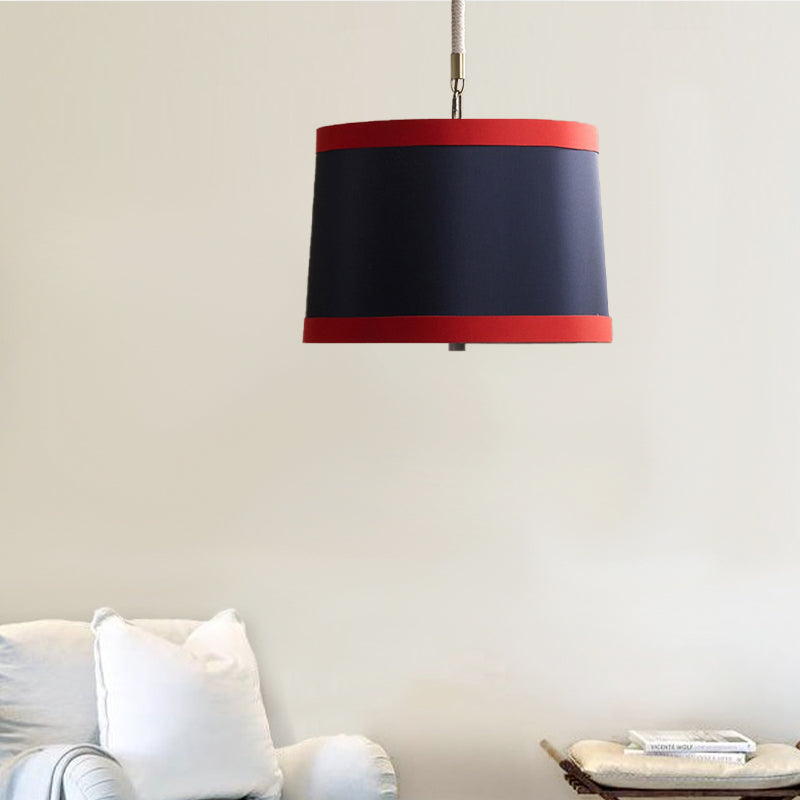 Simple 5-Bulb Fabric Drum Pendant Light For Nursing Room Decor