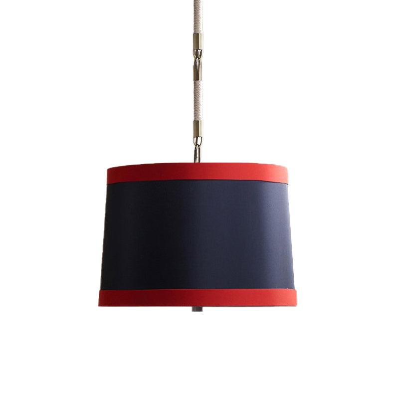 Simple 5-Bulb Fabric Drum Pendant Light For Nursing Room Decor