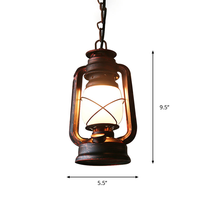 Copper Farmhouse Pendant Light With Milk Glass Shade And 1 Bulb - Sizes 5.5 7 Or 8 Wide