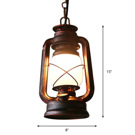 Copper Farmhouse Pendant Light With Milk Glass Shade And 1 Bulb - Sizes 5.5 7 Or 8 Wide