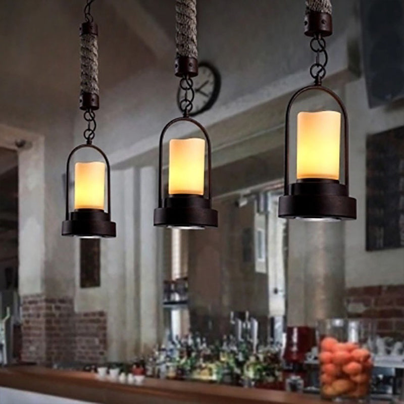 Rustic Arched Frame Pendant Light With Retro Metallic Design - Ideal For Kitchen And Bar Down