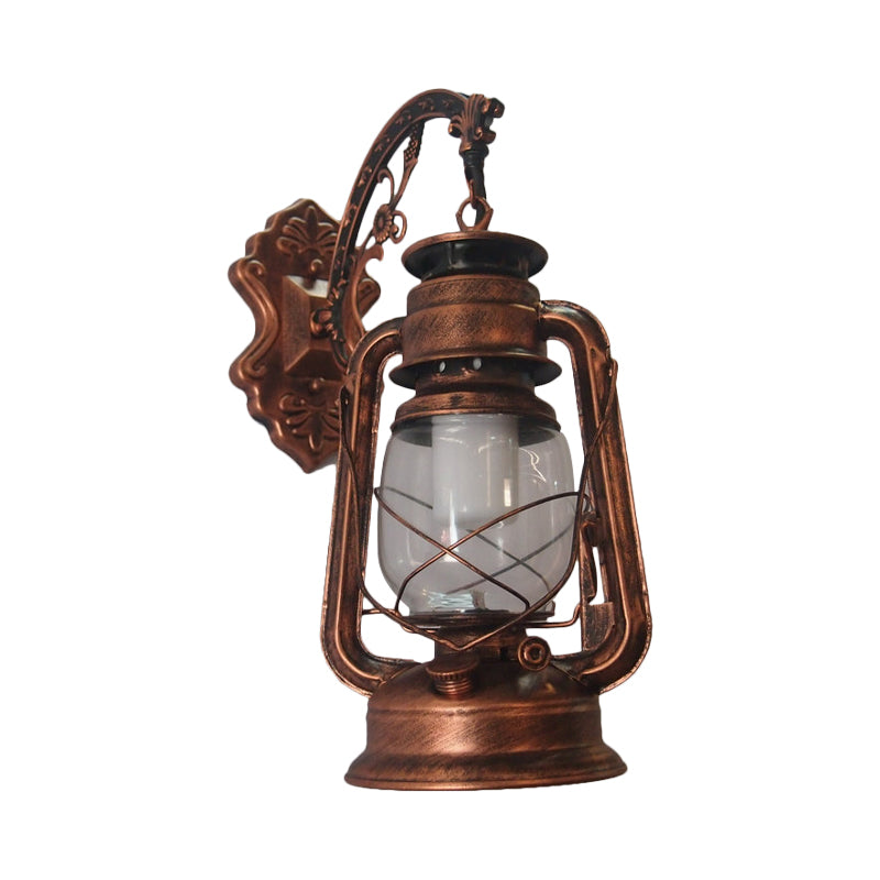 Nautical Wall Lamp With Clear Glass And Kerosene Light - Perfect For Dining Rooms