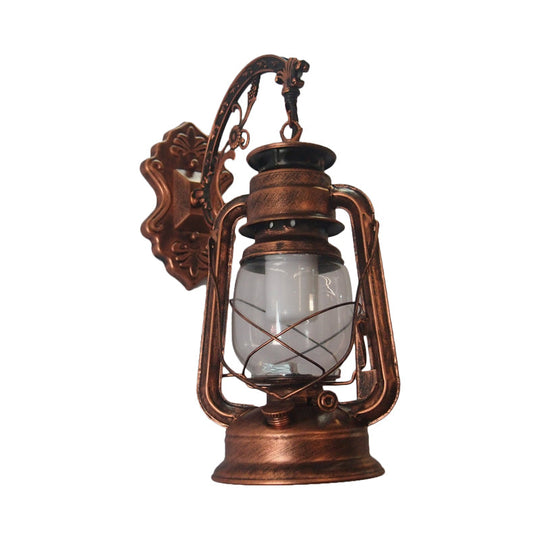 Nautical Wall Lamp With Clear Glass And Kerosene Light - Perfect For Dining Rooms