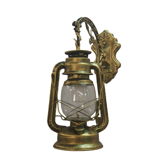 Nautical Wall Lamp With Clear Glass And Kerosene Light - Perfect For Dining Rooms