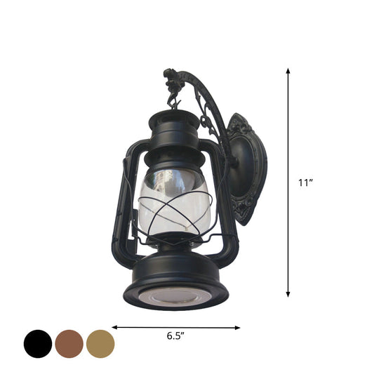 Nautical Wall Lamp With Clear Glass And Kerosene Light - Perfect For Dining Rooms