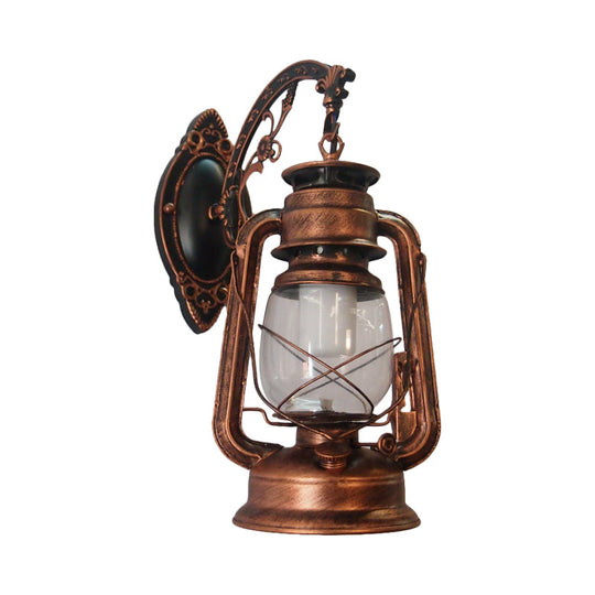 Nautical Wall Lamp With Clear Glass And Kerosene Light - Perfect For Dining Rooms