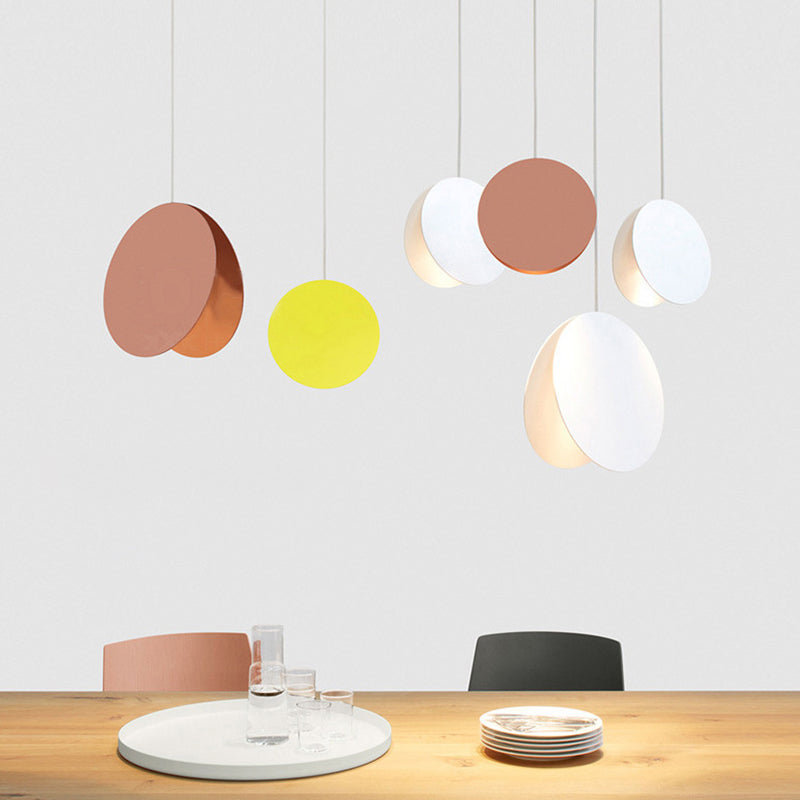 Modern Metal Pendant Light With Circle Shade For Restaurants