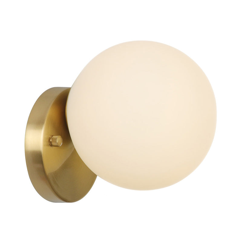 Brass Antique Wall Lamp Fixture With Frosted White Glass Tulip Shade - 1-Light Mount Light