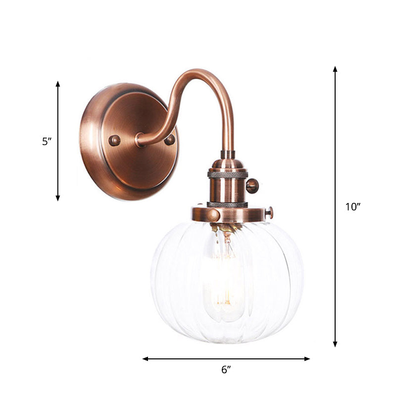 Iron Copper Finish Wall Light With Adjustable Arm And Conic/Diamond/Ball Shade - Single Factory