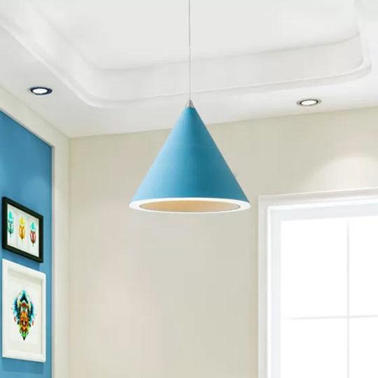 Led Macaron Cone Pendant Light For Dining Table Or Ceiling In Grey/White/Pink