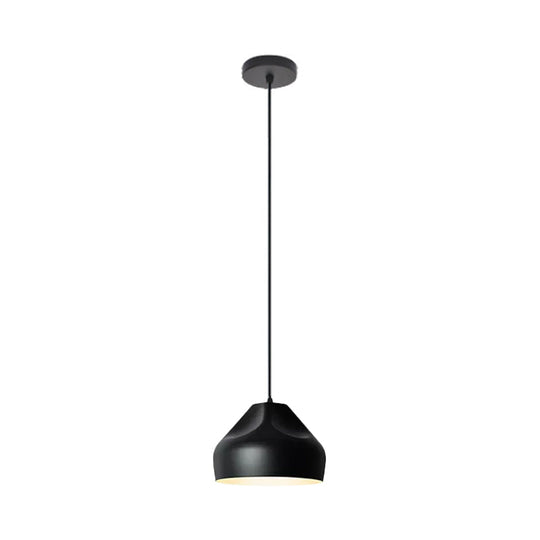 1-Light Bakery Pendant Light With Macaron Black/Yellow/Green Hanging Kit & Aluminum Shade