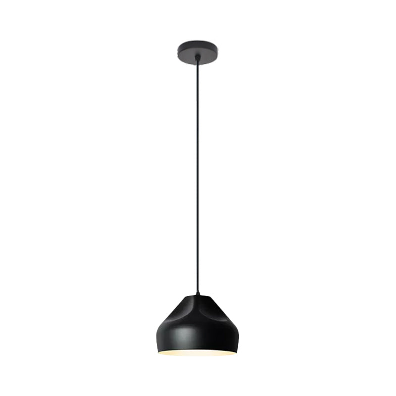 1-Light Bakery Pendant Light With Macaron Black/Yellow/Green Hanging Kit & Aluminum Shade Black / B