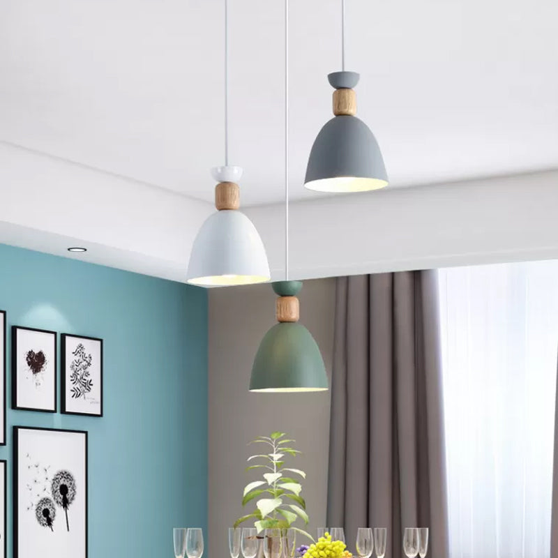 White Multi-Pendant Macaron Metal Hanging Lamp With 3 Lights For Dining Room Ceiling