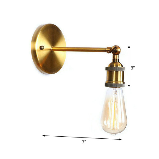 Iron Brass Finish Wall Light Fixture With Scalloped/Horn/Cone Design - 1-Light Factory Mounted Lamp