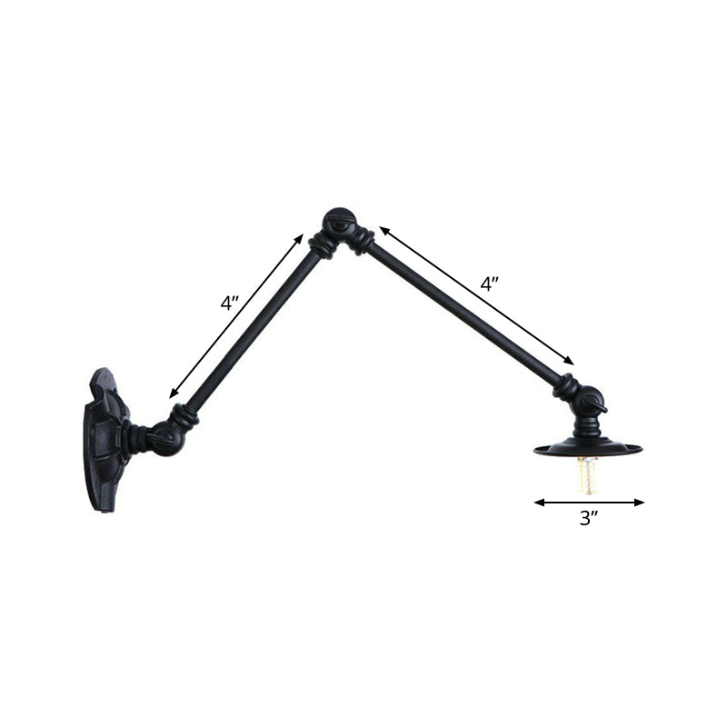 Adjustable 2-Arm Wall Light With Studio Task Lamp In Black Various Length Options