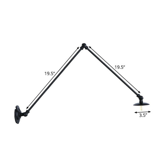 Adjustable 2-Arm Wall Light With Studio Task Lamp In Black Various Length Options