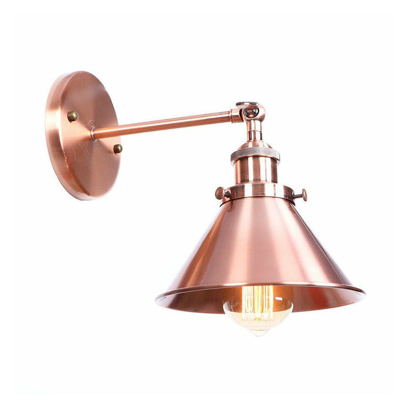 Adjustable Loft Style Single-Bulb Wall Light For Living Room - Iron Copper Reading Lamp