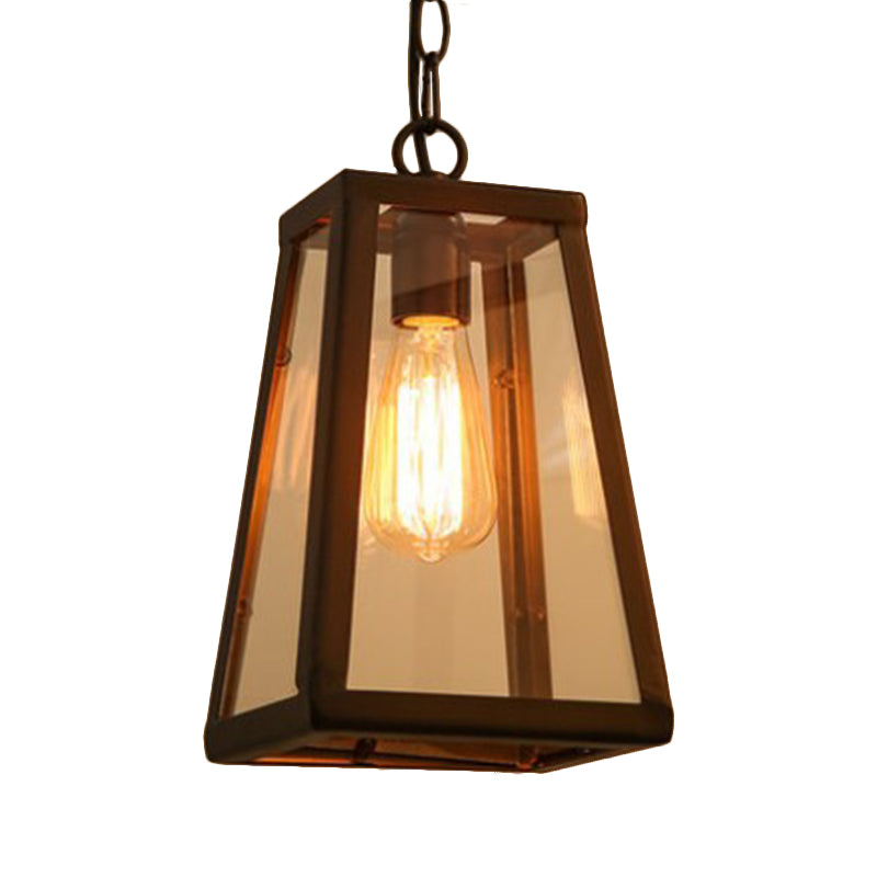 Industrial Style Hanging Lamp with Clear Glass Shade for Living Room