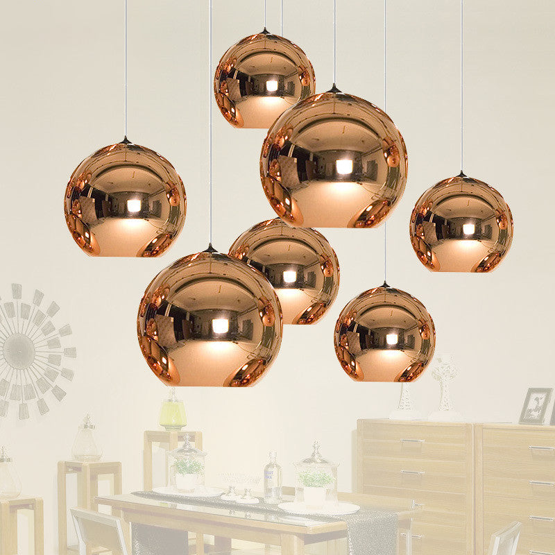 Industrial Glass Globe Pendant Light With Open Bottom In Multiple Finishes