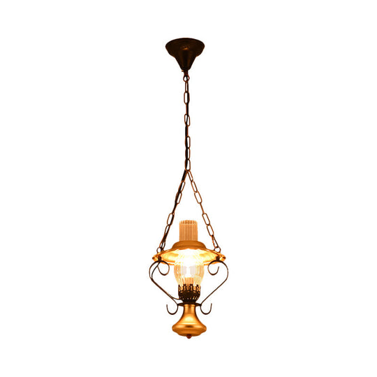 Industrial Metal 1/3-Light Cluster Pendant with Clear Glass for Restaurants