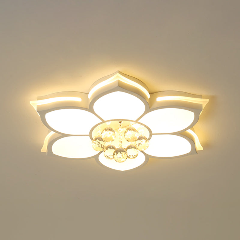 Led Crystal Flush Mount Ceiling Light With Clear Droplets