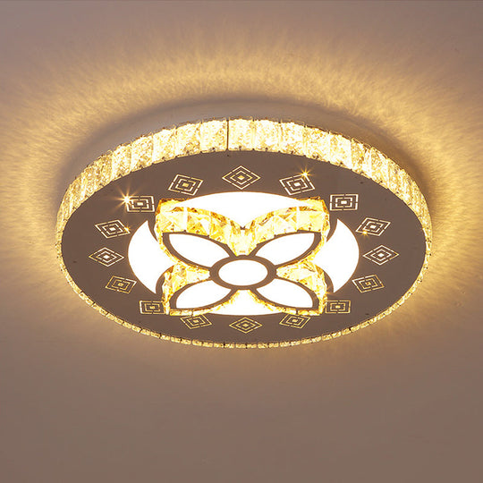 Contemporary Stainless-Steel Led Flush Mount Ceiling Light With Spiral Flower Design - Bedroom