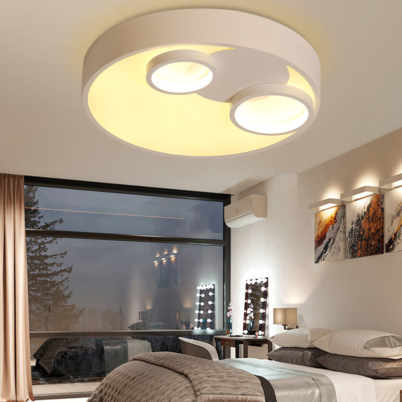 Nordic LED Flush Mount Light: Metal Round Flush with Acrylic Diffuser - Perfect for Kids