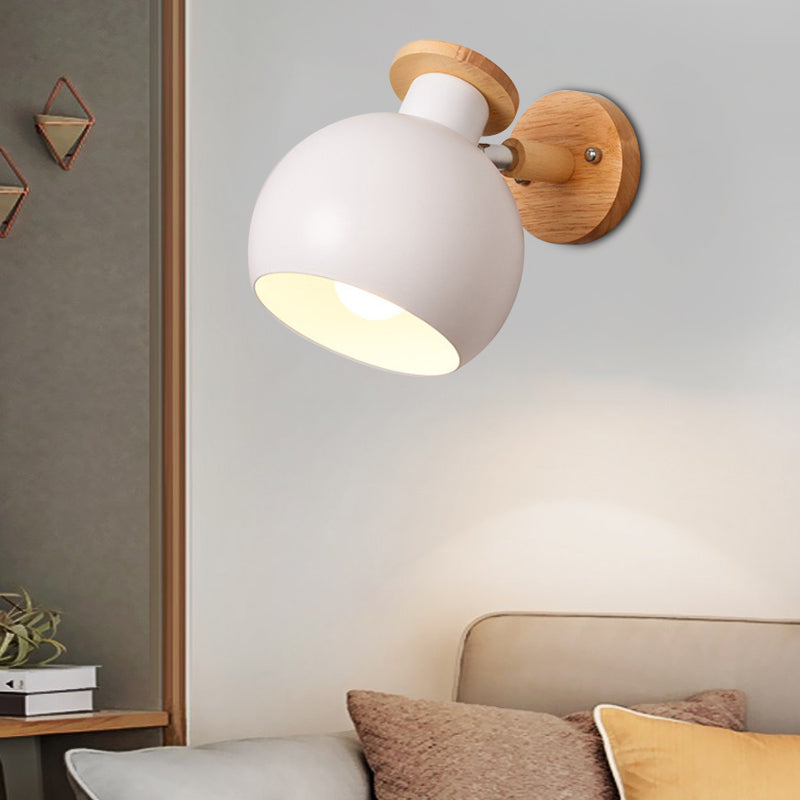 Modern Metal Circle Study Room Wall Sconce - Candy Colored 1-Light