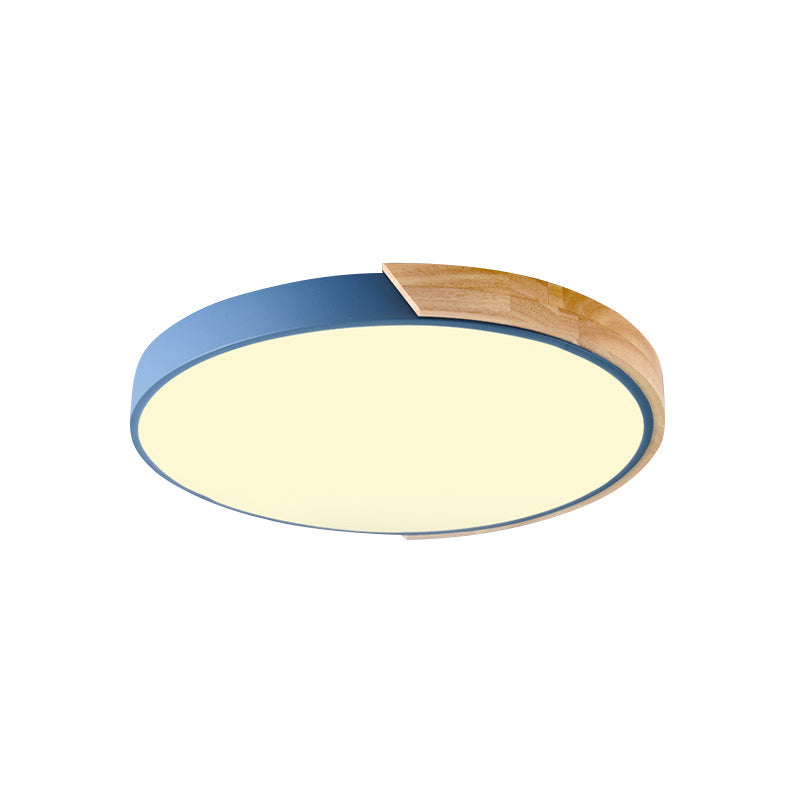 Loft Circle Led Ceiling Light For Kindergarten With Acrylic Shade