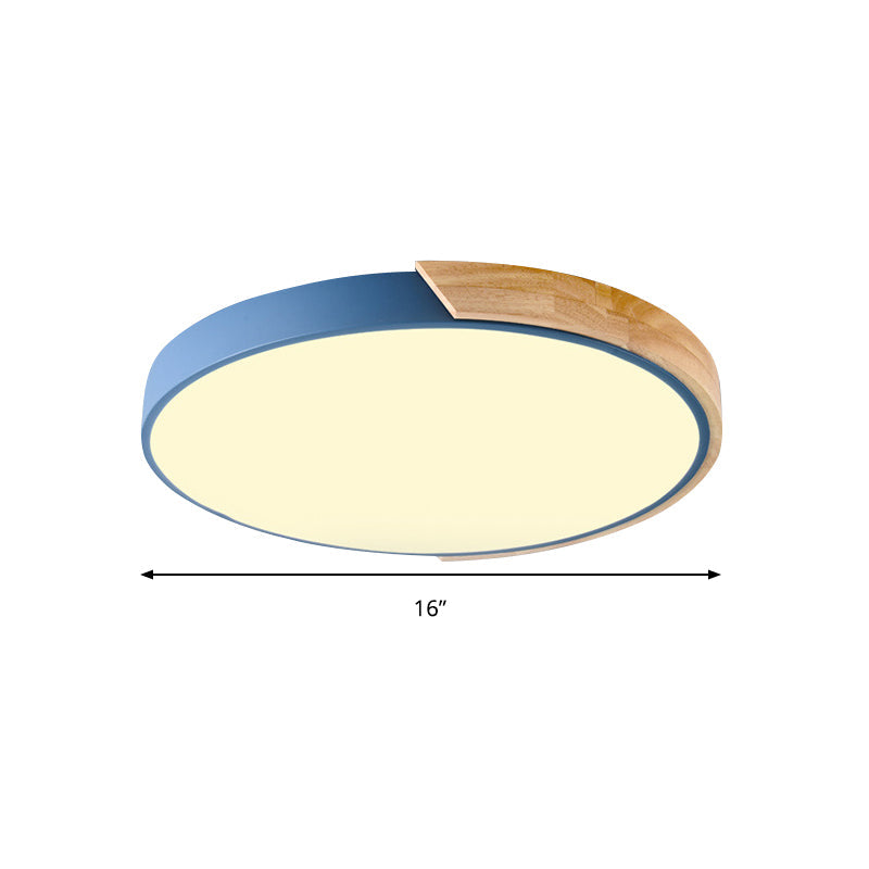 Loft Circle Led Ceiling Light For Kindergarten With Acrylic Shade