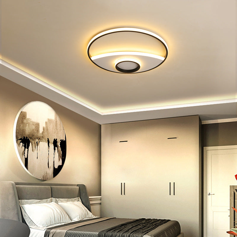 Modern Silver Circle Ceiling Fixture: Acrylic Flushmount Lights In Warm/White 16/19.5/23.5