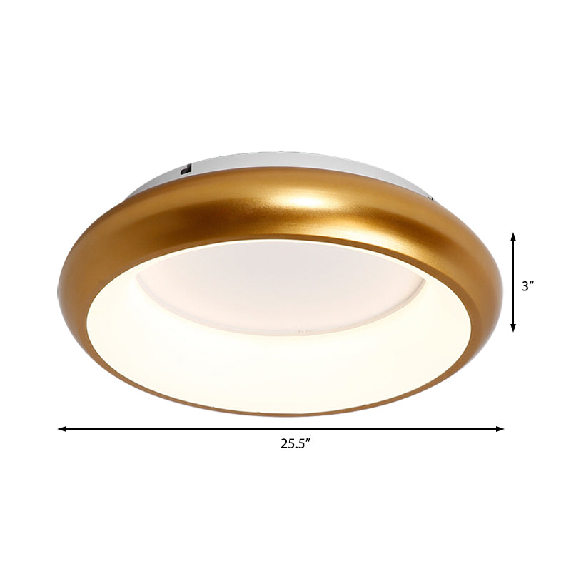 19.5/25.5 W Macaron Donut Flush Mount Led Lamp In Black/Green/Gold/White