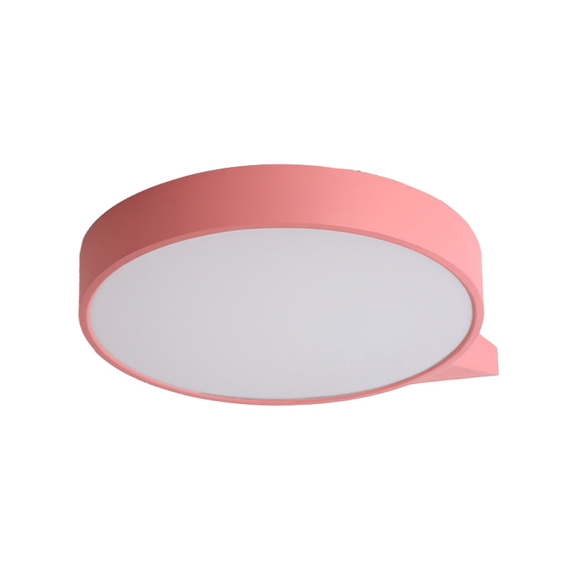 Macaron Metal Ceiling Flush Mount In Multiple Colors With Diffuser 19.5/24.5 W