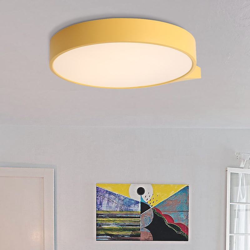 Macaron Metal Ceiling Flush Mount In Multiple Colors With Diffuser 19.5/24.5 W