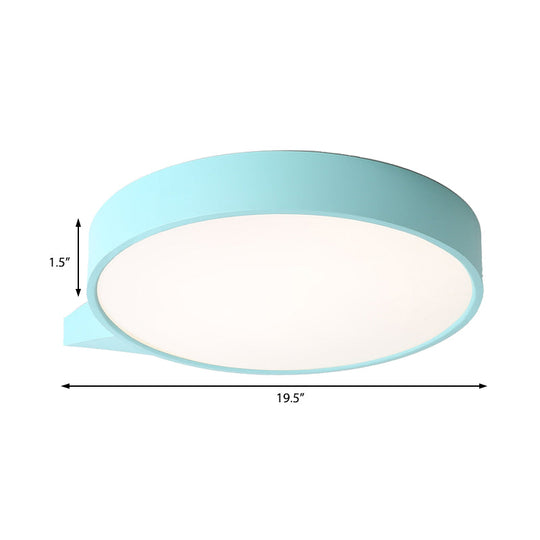 Macaron Metal Ceiling Flush Mount In Multiple Colors With Diffuser 19.5/24.5 W