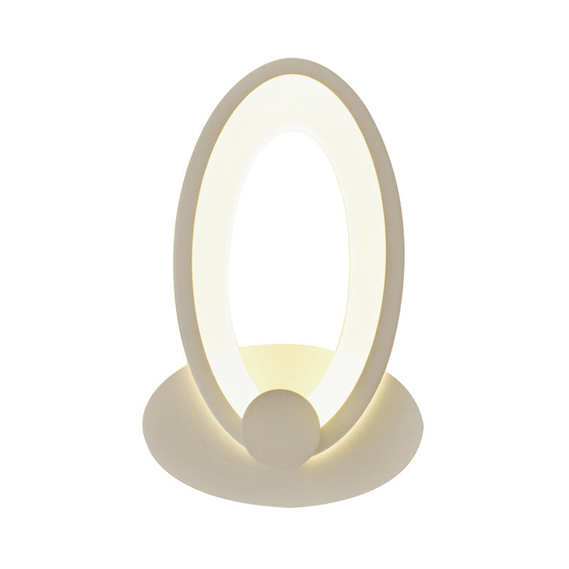 White Egg-Shaped Led Wall Sconce For Bedside Simple Acrylic Style