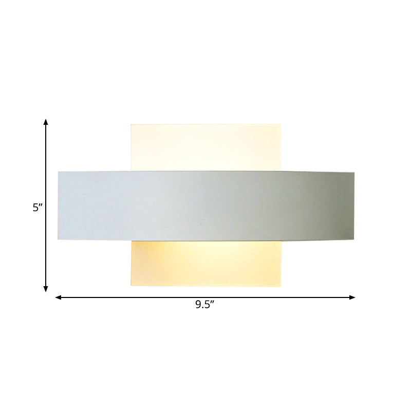 Modern Slim Led Wall Lamp: White Acrylic Sconce Light For Living Room