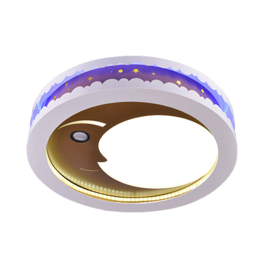 Art Deco LED Flush Ceiling Light for Kids' Bedrooms - Acrylic Circle Design