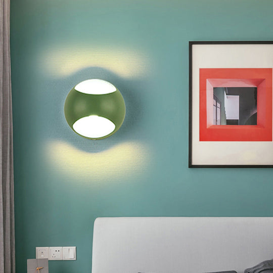 Modern Half-Globe Wall Sconce For Study Room - Sleek Plastic Design