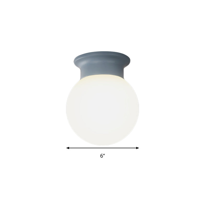 Nordic Orb Ceiling Mount Light - 1 Head Acrylic Lamp for Hallway