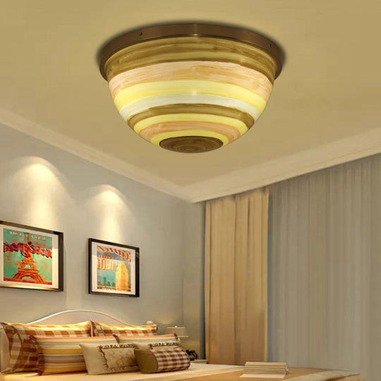 Contemporary Bedroom Flush Mount Ceiling Light Satin Nickel / I