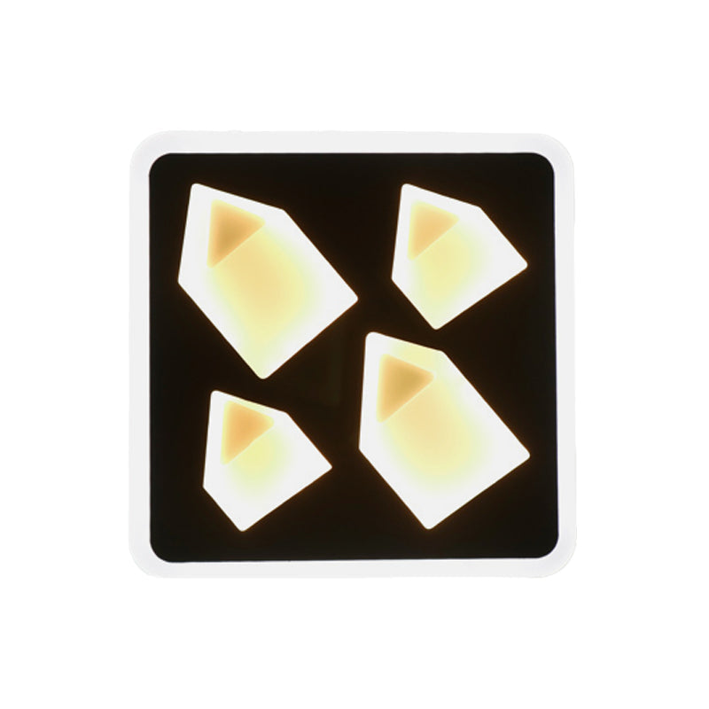 Art Deco Square Black Metal Led Wall Lamp For Study Room