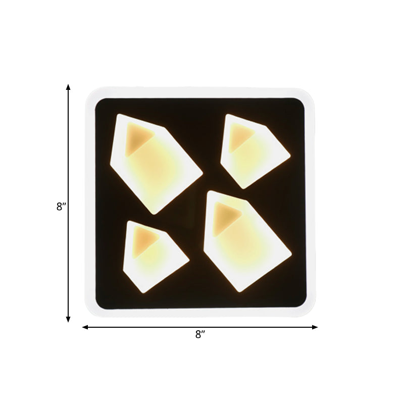 Art Deco Square Black Metal Led Wall Lamp For Study Room