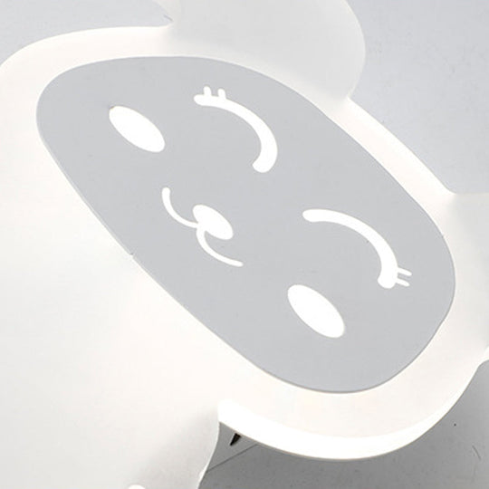 Baby Bunny LED Ceiling Light for Boys Bedroom in White