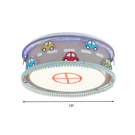 Plafonnier pour chambre d'enfant en forme de tambour – Design de dessin animé amusant avec montage encastré multicolore