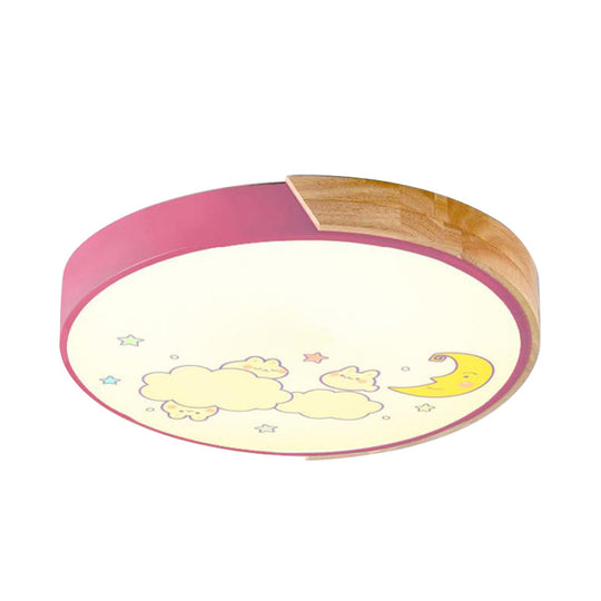 Cartoon LED Flush Ceiling Light Fixture for Kindergartens - Round Acrylic LED Ceiling Light