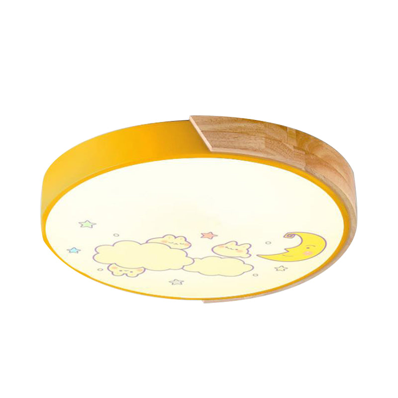 Cartoon LED Flush Ceiling Light Fixture for Kindergartens - Round Acrylic LED Ceiling Light