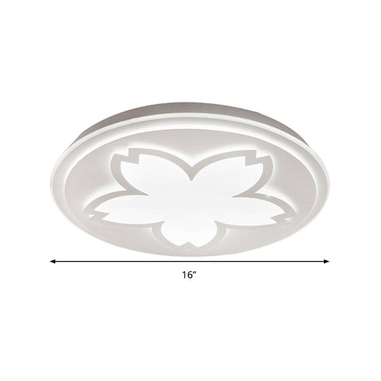 Modern White Acrylic LED Ceiling Light with Circular Petal Design for Kitchen